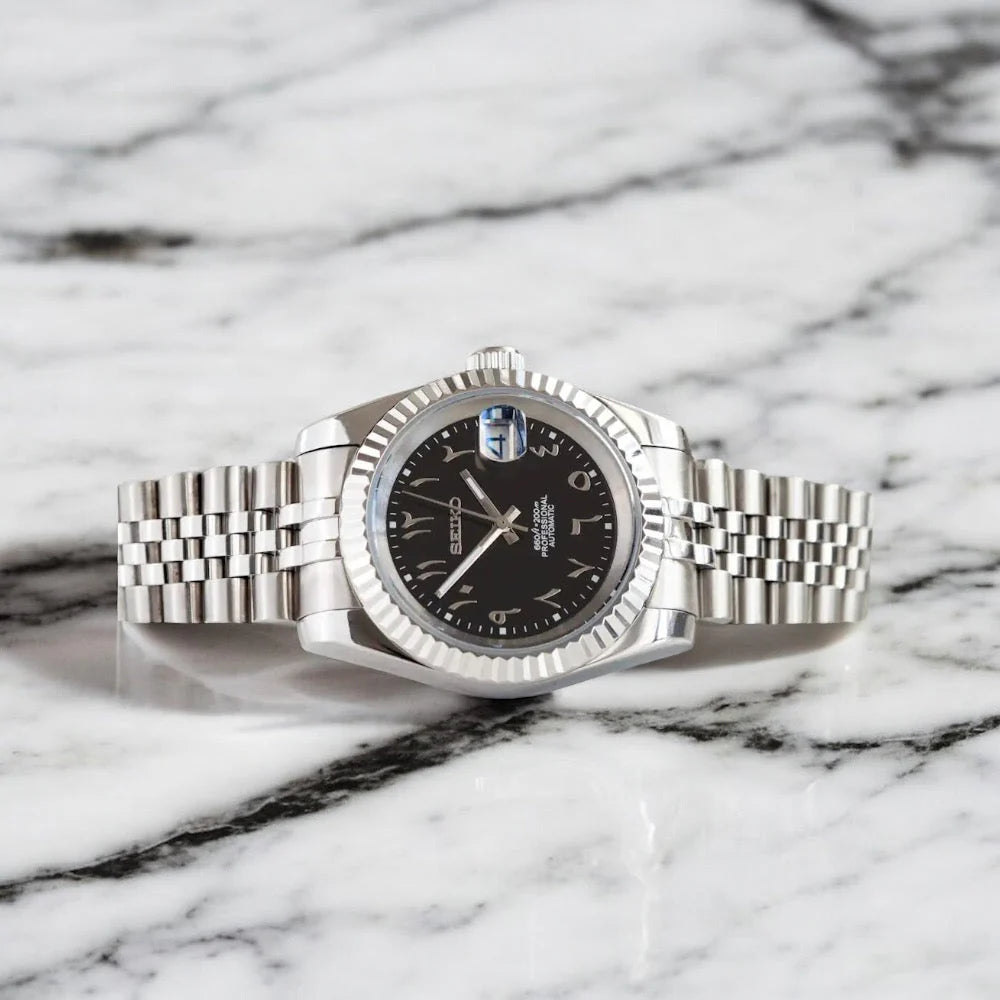 Seiko Mod Datejust "Black Arabic"