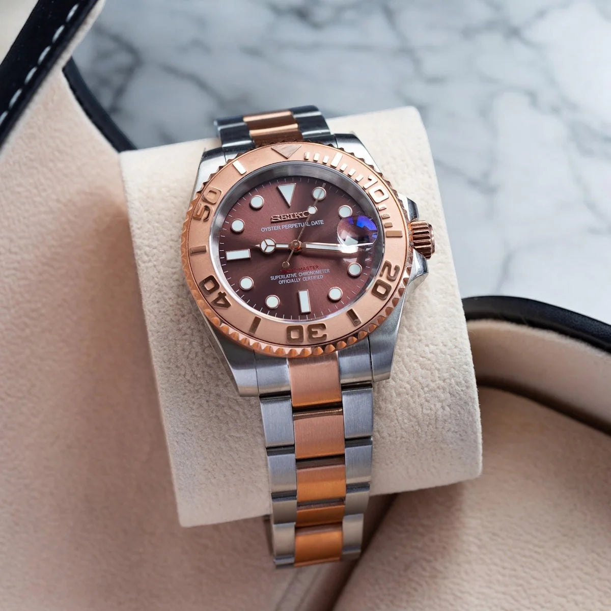 Seiko Mod Yacht-Master "Rose/Silver"