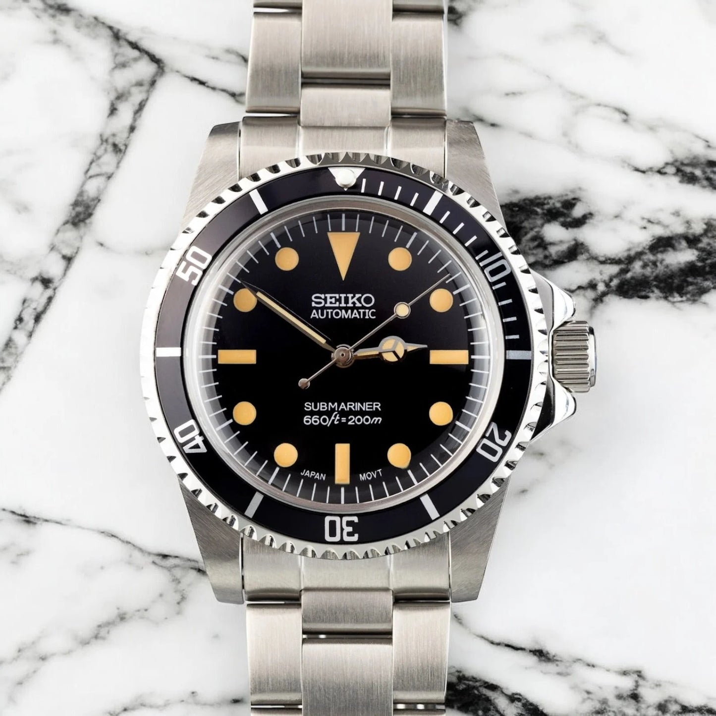 Seiko Mod Submariner "Vintage Black"