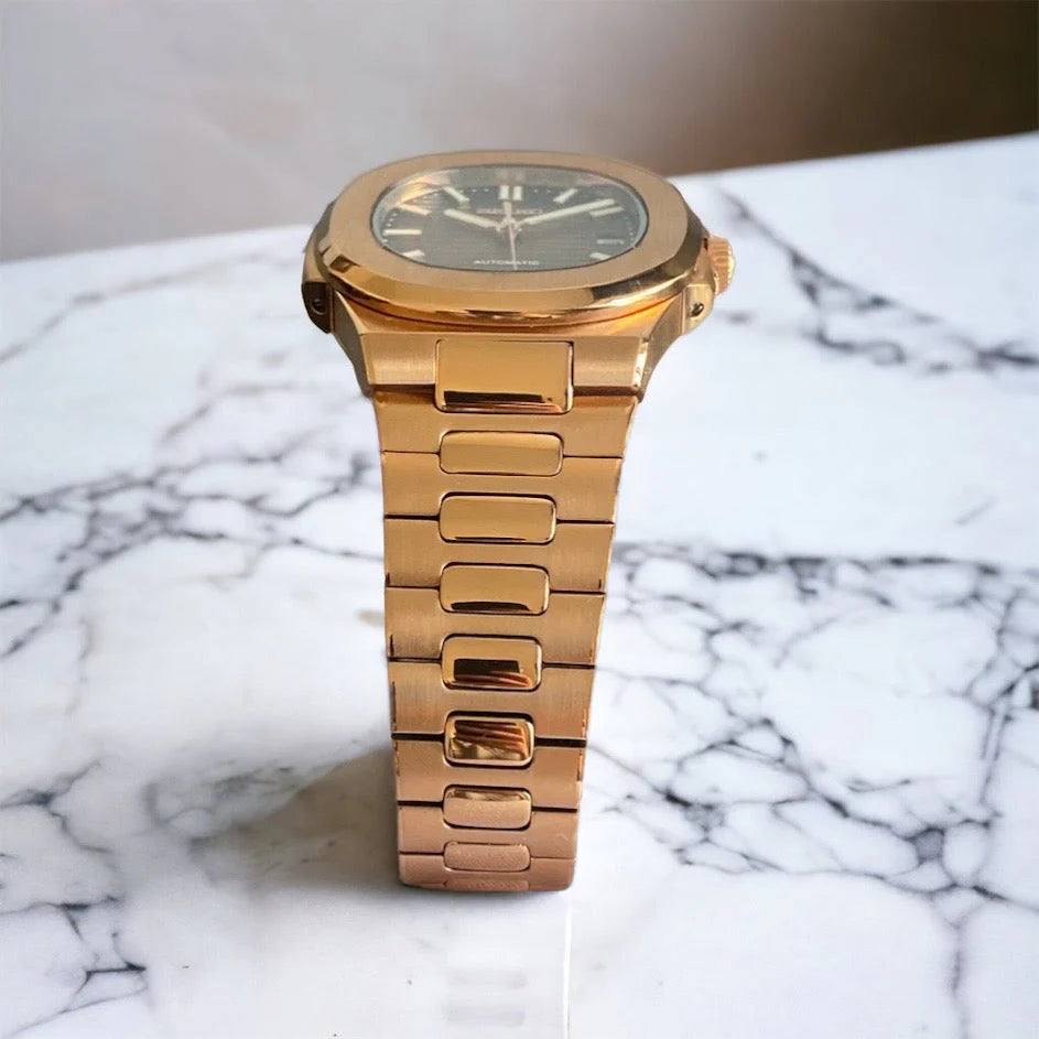 Seiko Mod Nautilus "Rose Gold Chocolate"