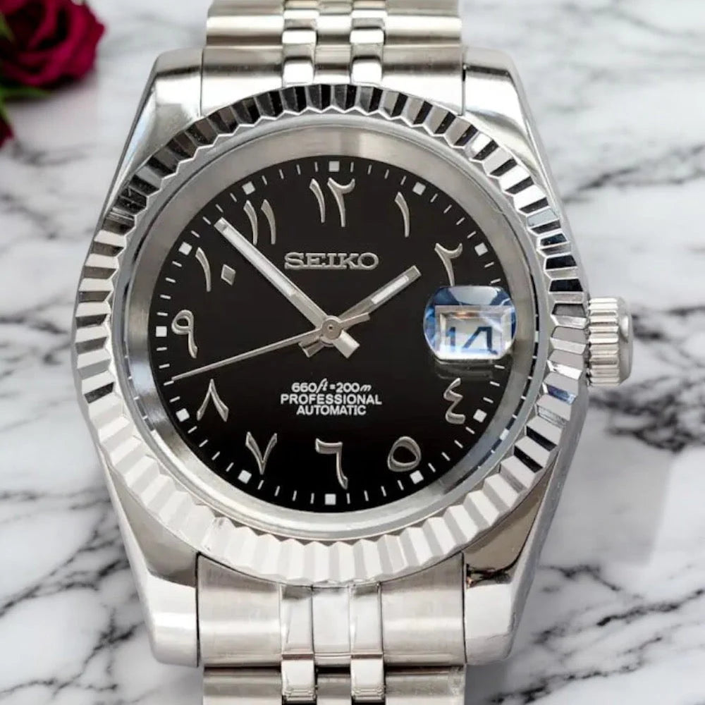 Seiko Mod Datejust "Black Arabic"