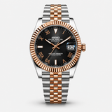 Seiko Mod Datejust "Two-Tone Gold Black Roman"