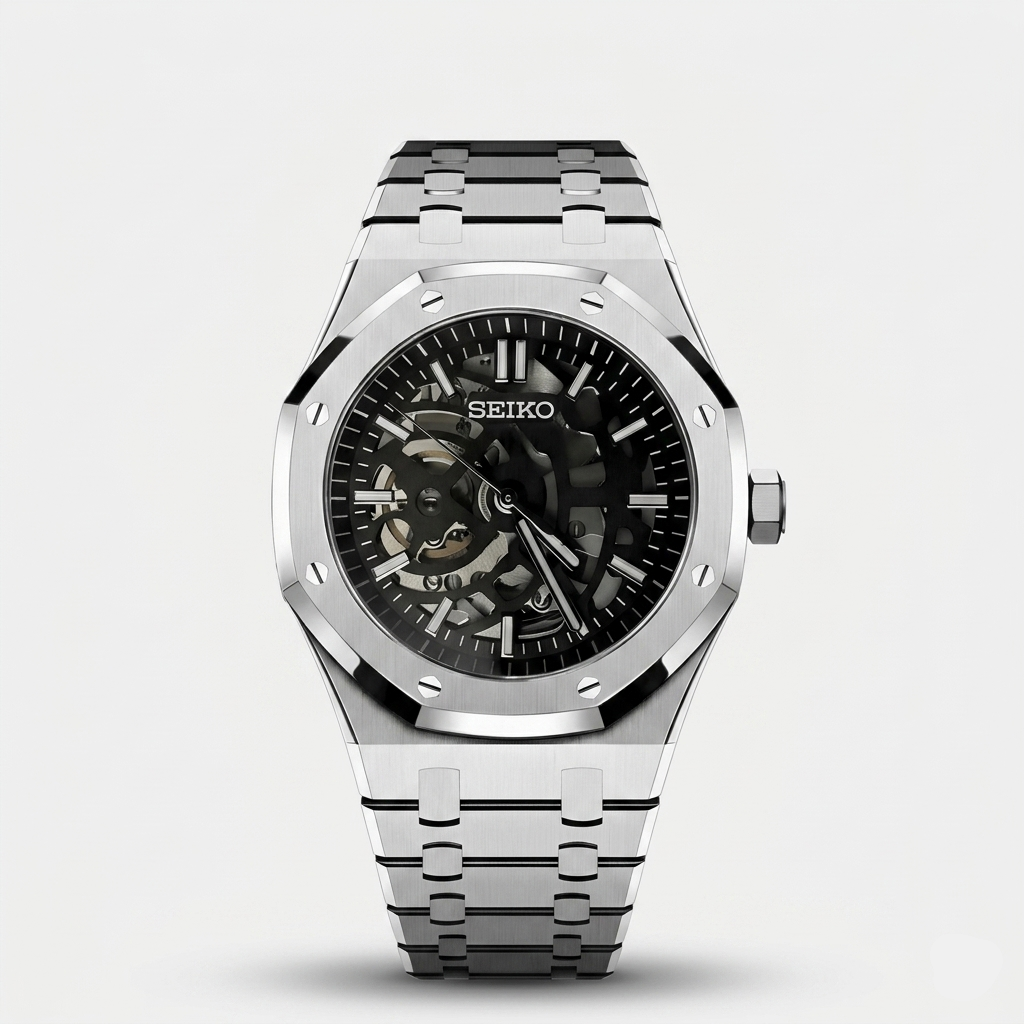 Seiko Mod Royal Oak "Skeleton Silver"