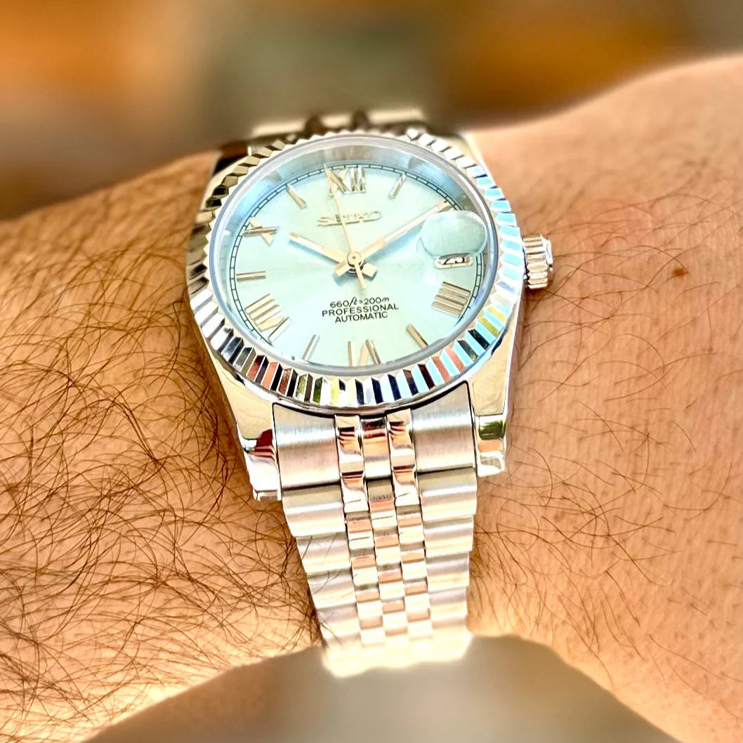 Seiko Mod Datejust "Ice Blue Roman"