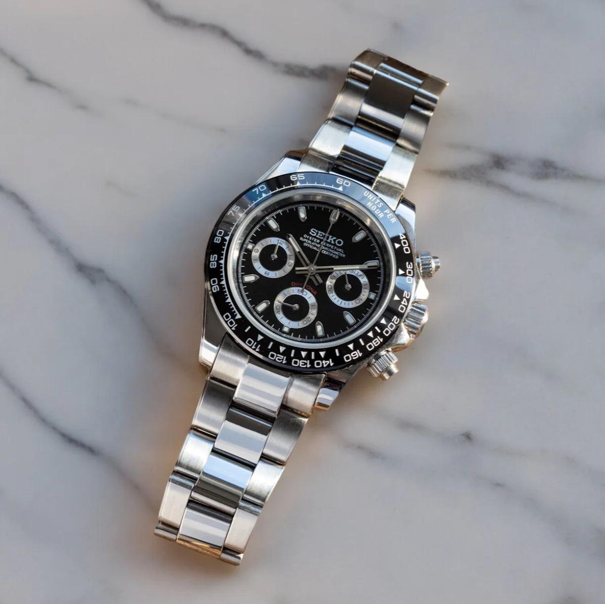 Seiko Mod Daytona "Panda Platinum"